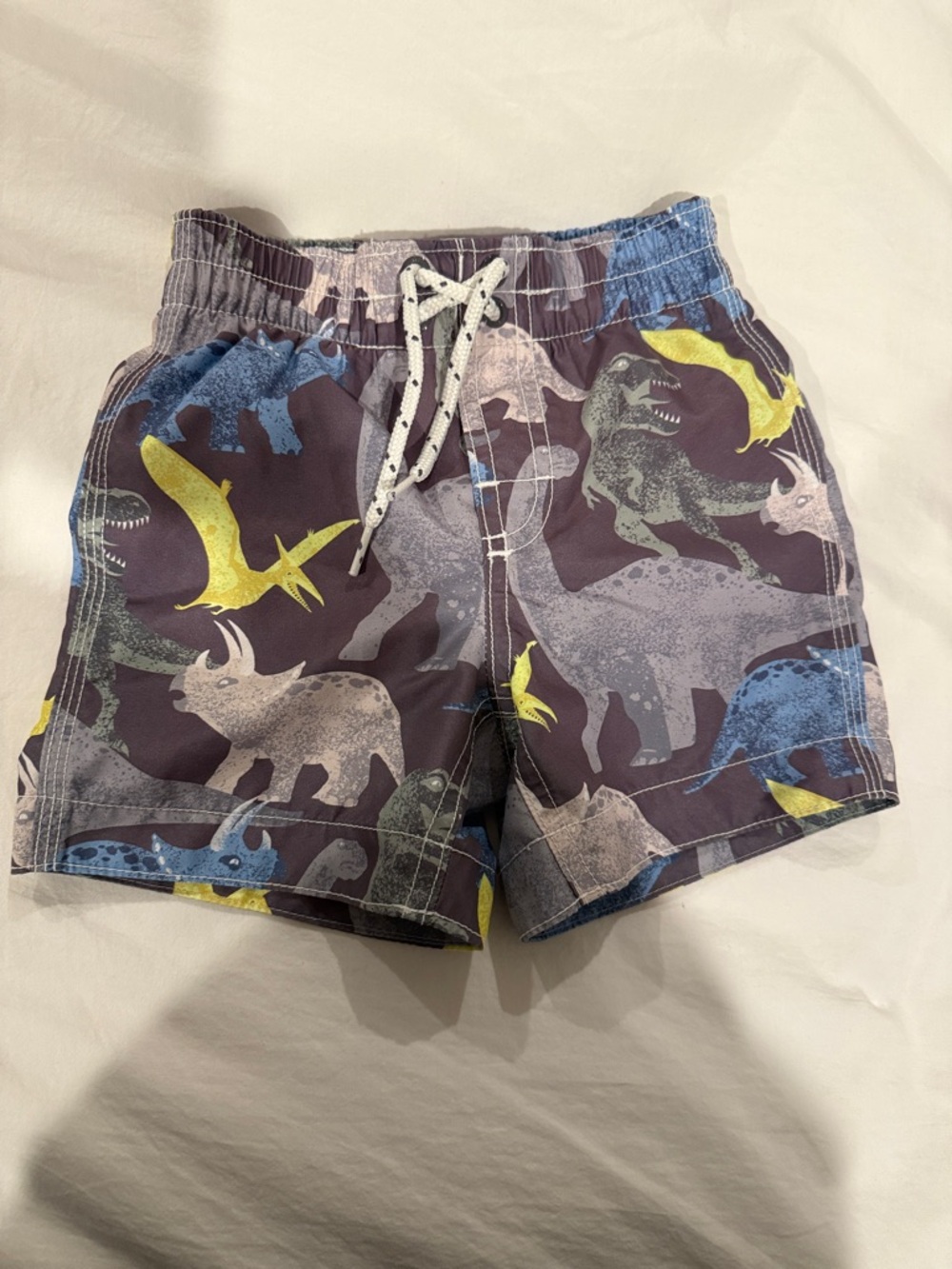 GAP Boys' Dinosaur Swim Trunks - Gray, Blue & Yellow
